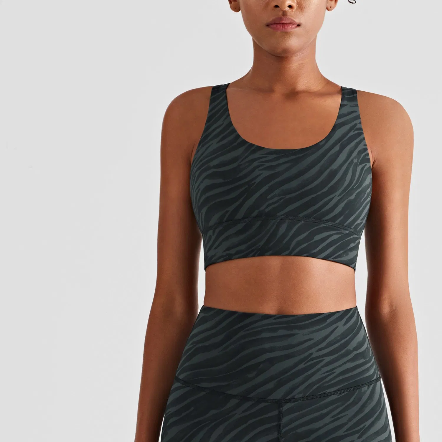 Custom Logo Gym Wear Sportswear Activewear Athletic Wear Overlap Back Sports Bra