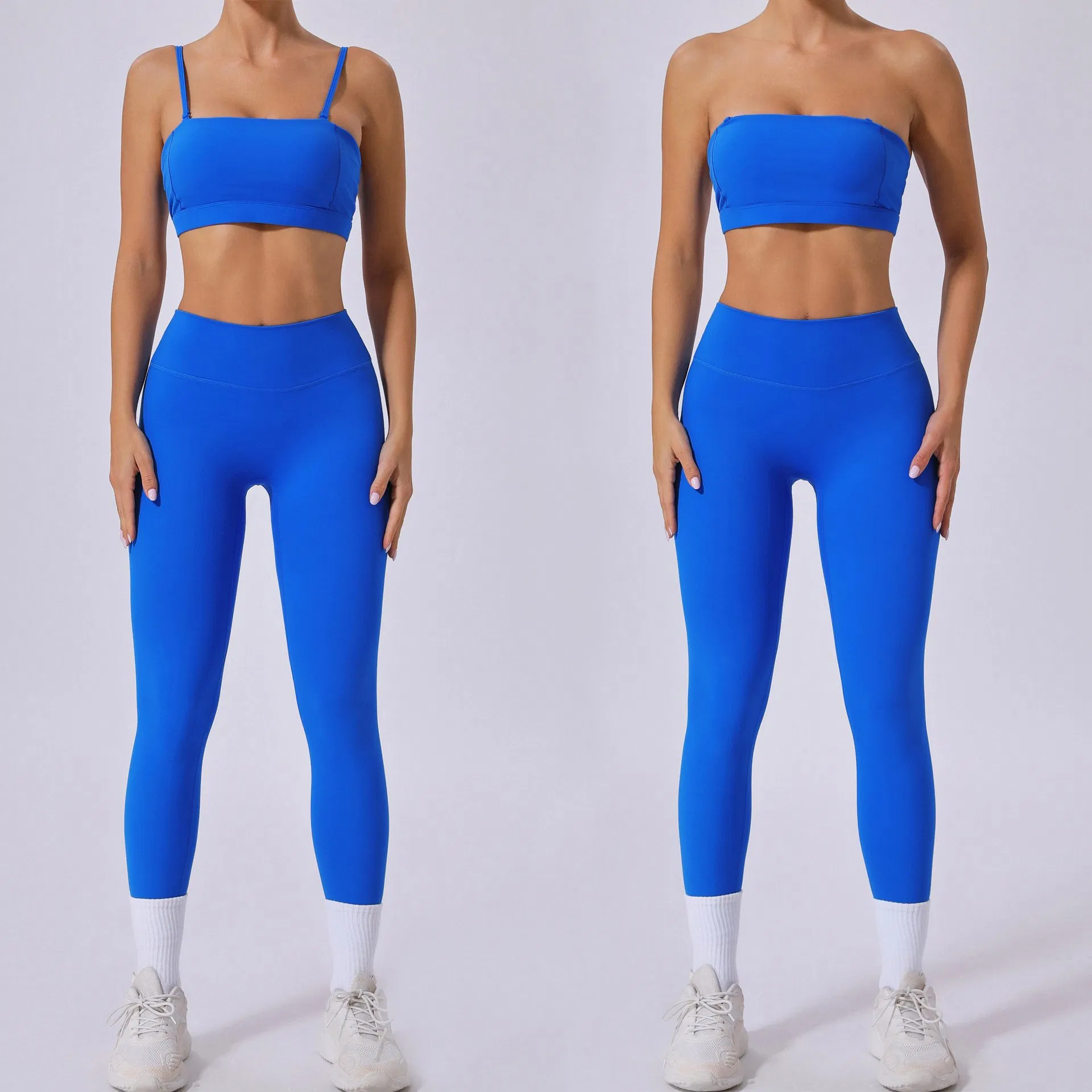 Tianchen New Design Bold and Stylish Workout Wear for Women, Sports Bra with Removable Straps + High Waisted Yoga Leggings Trendy Pilates Gym Outfits