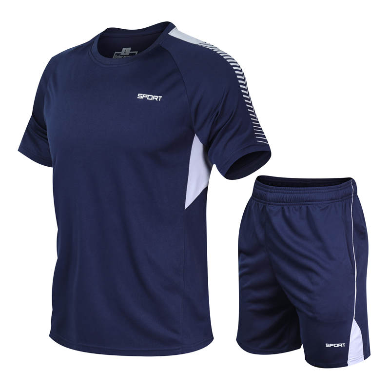 Sport T-Shirt Sportswear Clothing Men Fitness Running Jogger Shorts Set Training Wear