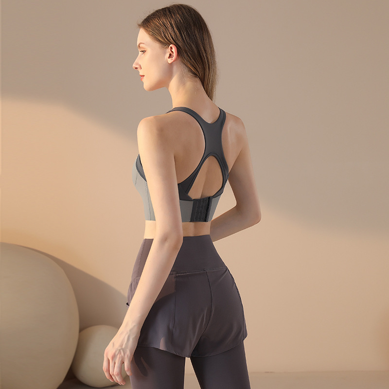 Integrated Sports Bra Gathered Shockproof Vest Elastic Fitness Yoga Bra