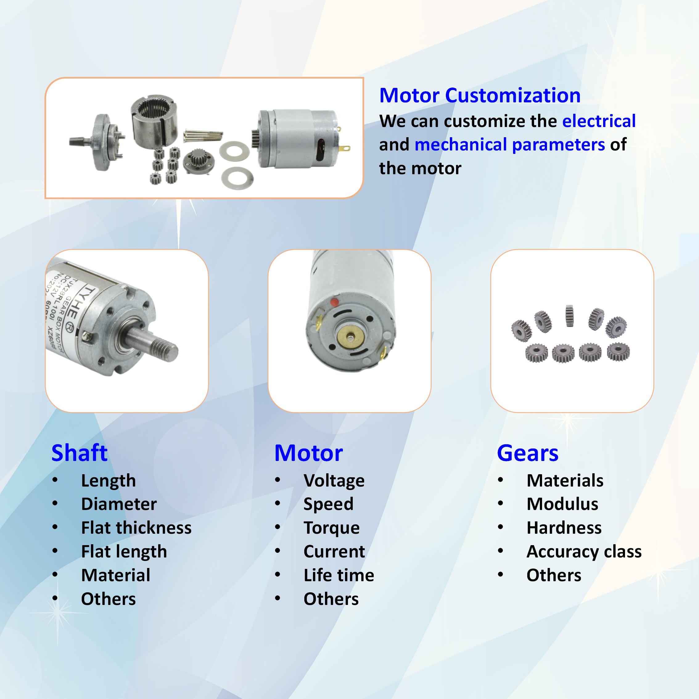 TYHE Good Price 42mm RS775 24v High Power 70w 30w High Torque 5nm Low Speed 1500rpm rs 775 Brushed DC Gear Motor with Ce Rohs