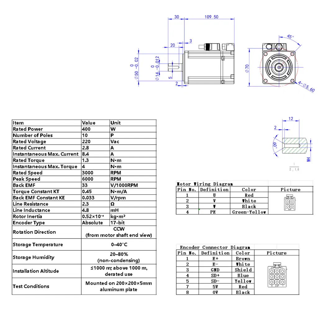 K100 Series 400W Servo Motor Main View