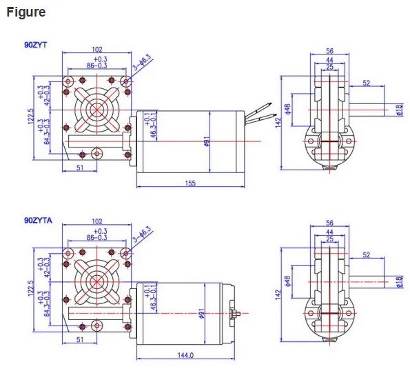 90ZYT PMDC Motor