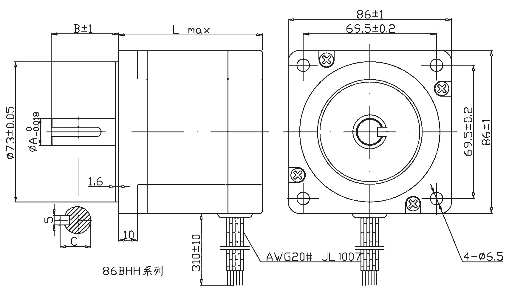 Motor Dimension Drawing 2