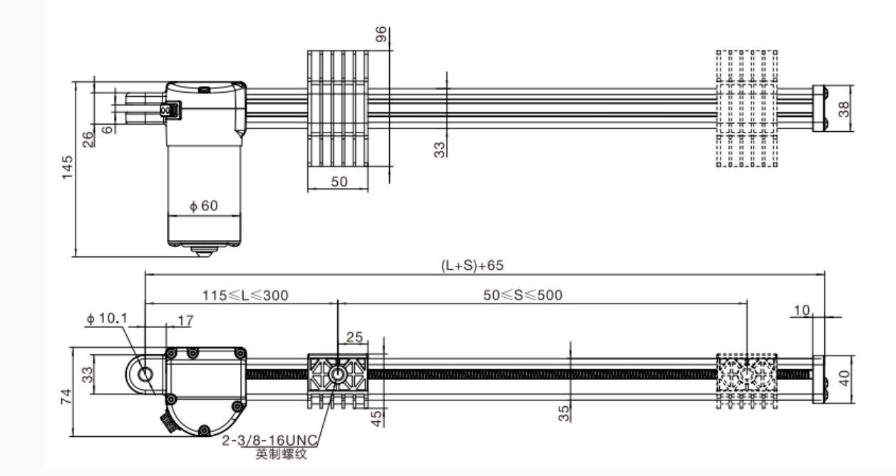 50-500mm Built-in Carton Export Packing Motor Mini Electr Actuat for Car 4000n Linear Actuator Jc35j1