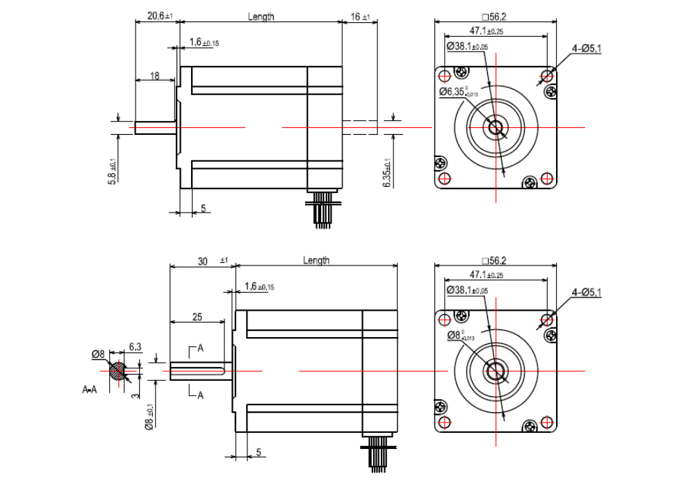 57mm NEMA23 Stepping Motor, Stepper Motor, AC Motor, Linear Stepper Motor for Automatic Terminal