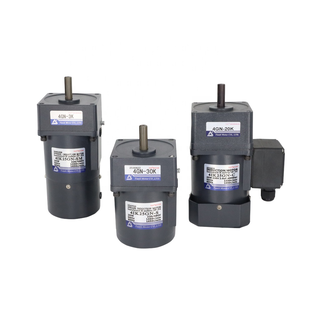 AC Gear Motor 6W to 400W Single Phase 220V Fixed Speed with 60mm-120mm Gearbox Flange Mounted Aluminum