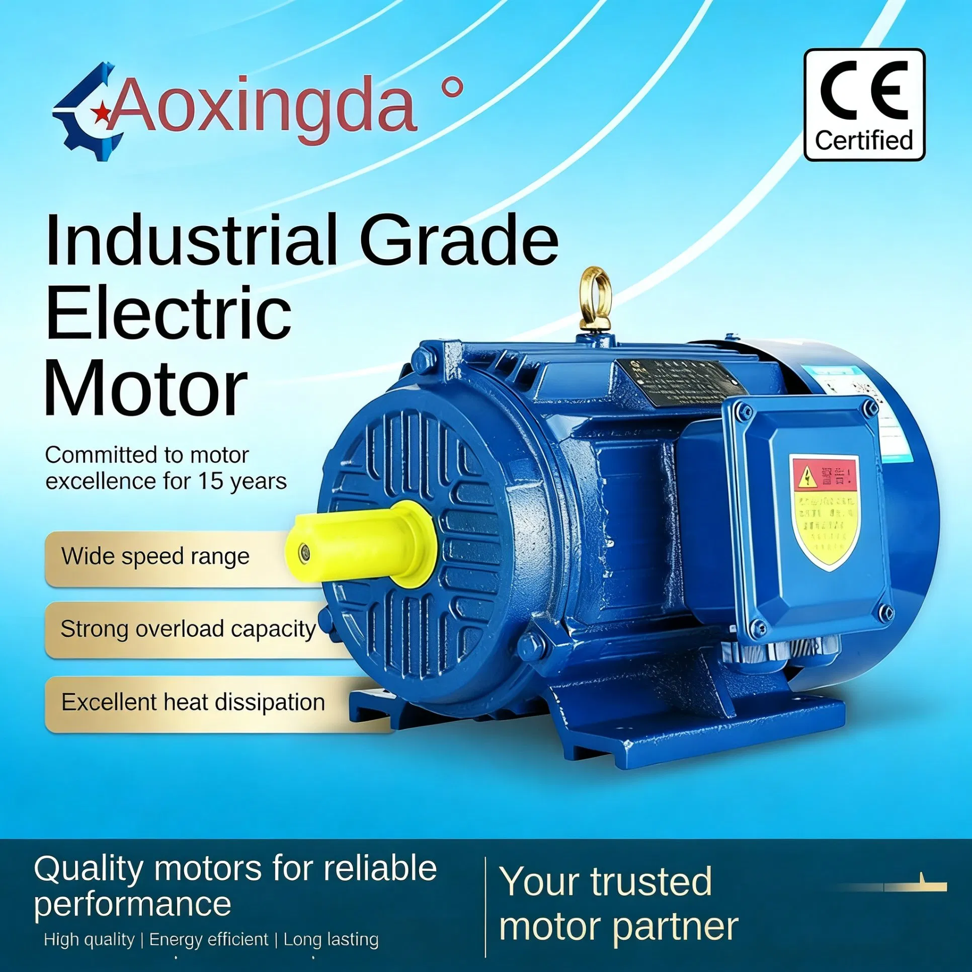 0.75 Kilowatt AC Variable Speed Motor, Durable &amp; High Torque for Cement Mixer Applications