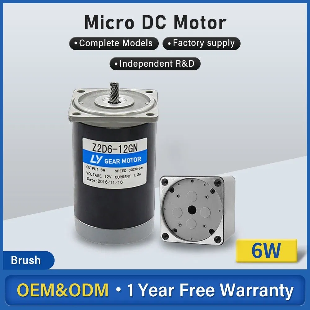 6W PMDC Motor Brushed with Gearbox for Industrial Automation Equipment