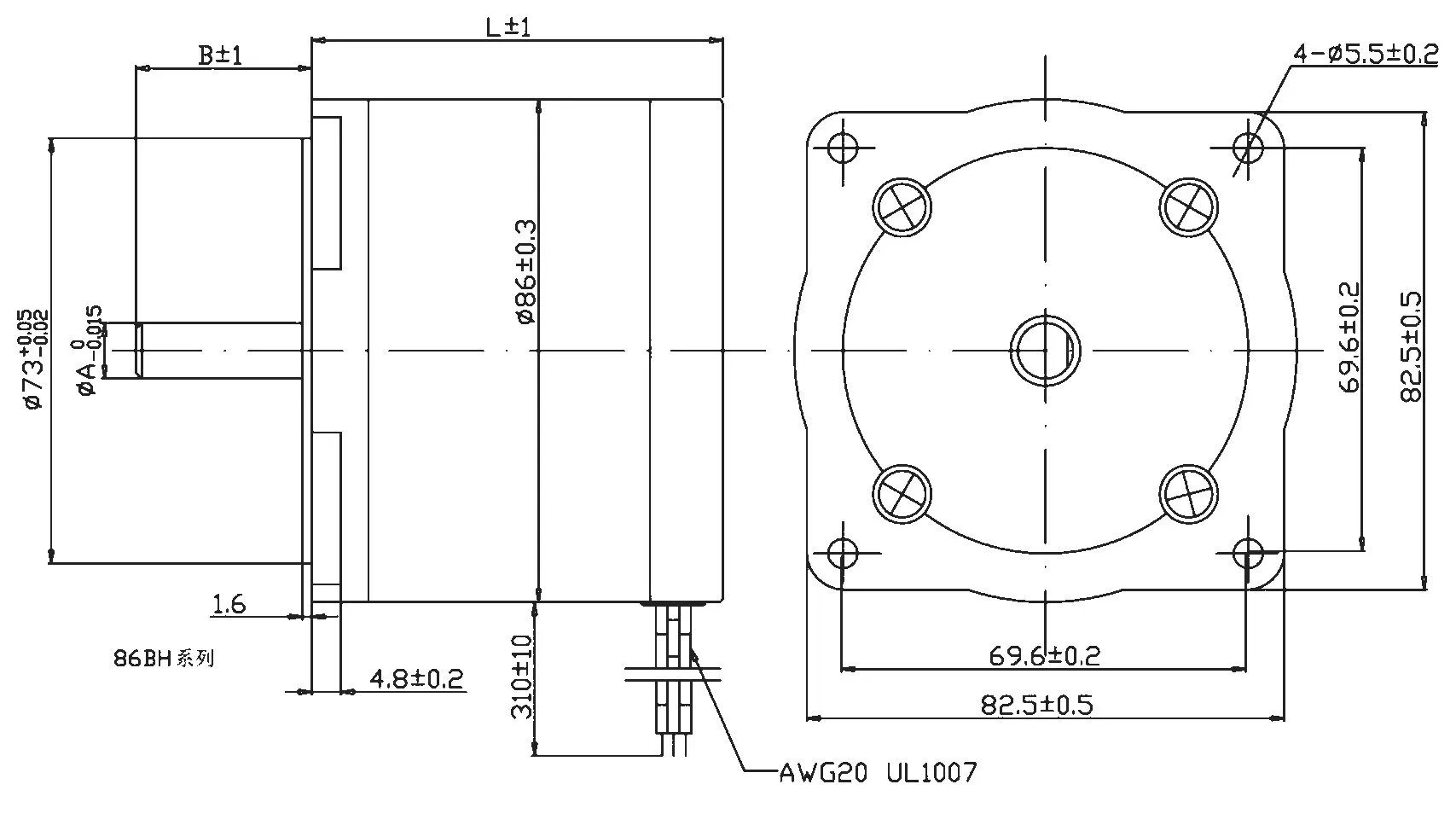 Motor Dimension Drawing 1