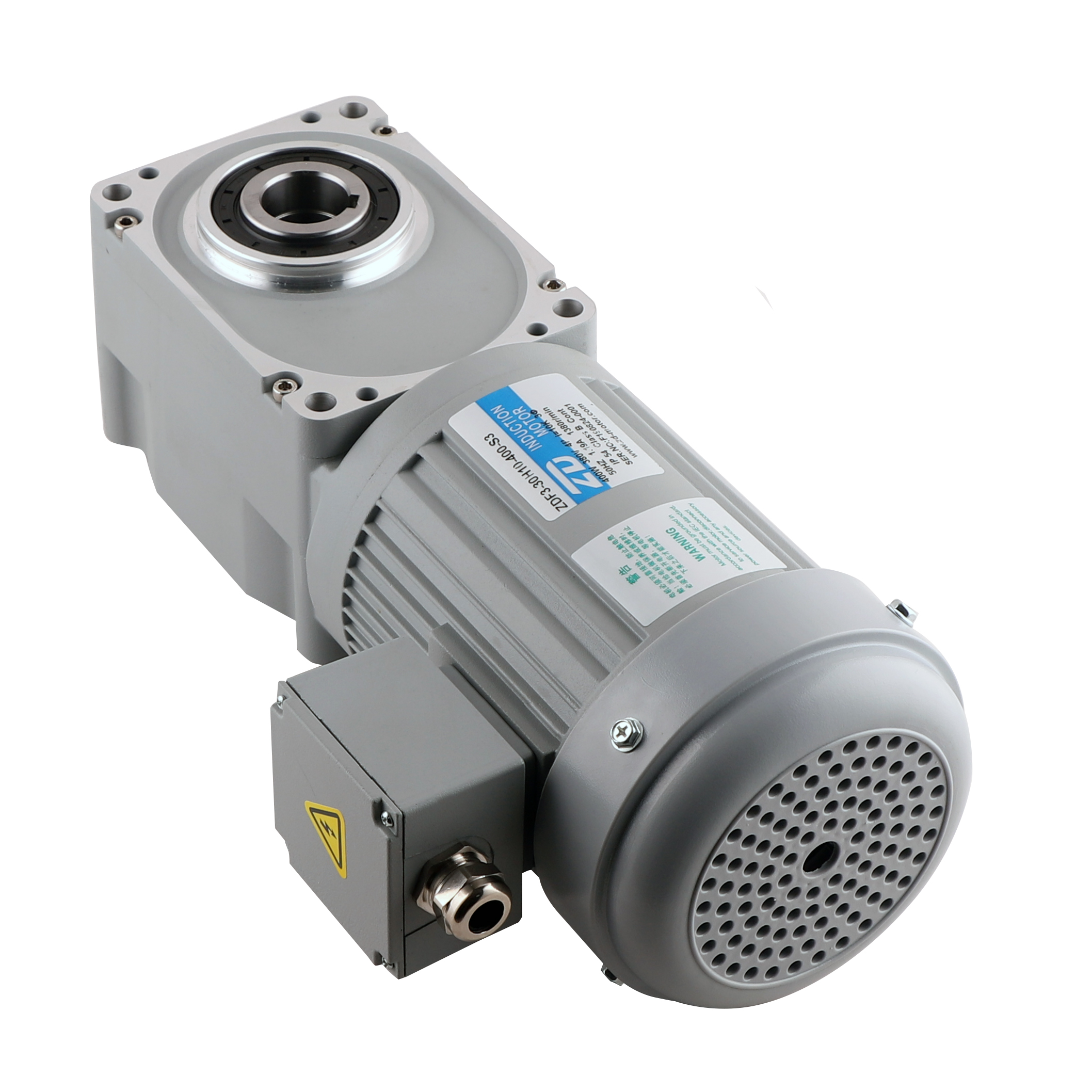 ZD Motor 3 Phase 0.1KW 0.2KW 0.4KW 0.75KW 1.5KW Right Angle Hollow Shaft Variable Speed Hypoid Gear AC Induction Motor