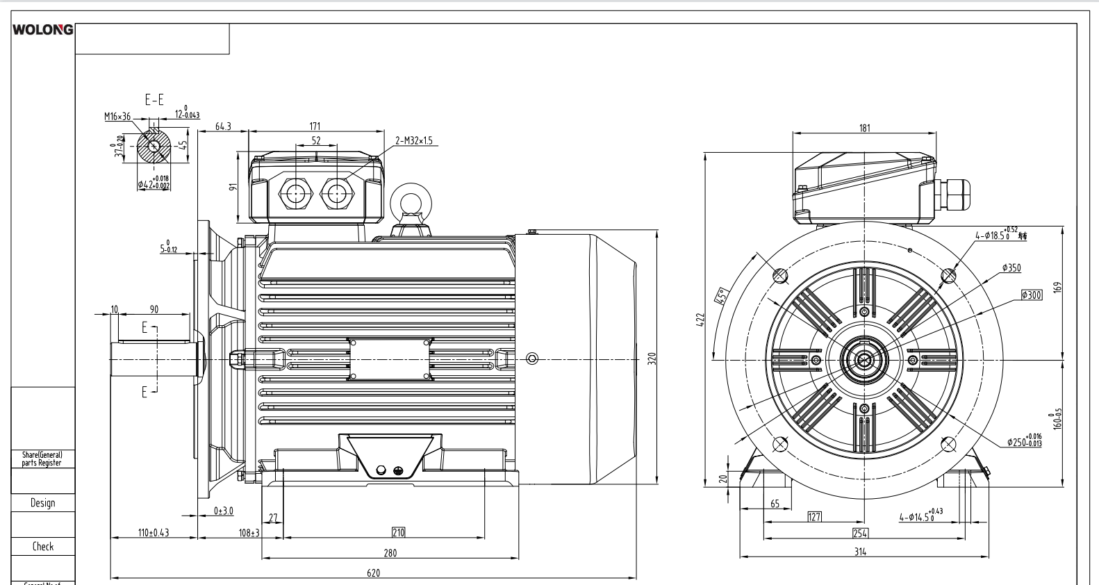 WE4-160M Dimensions