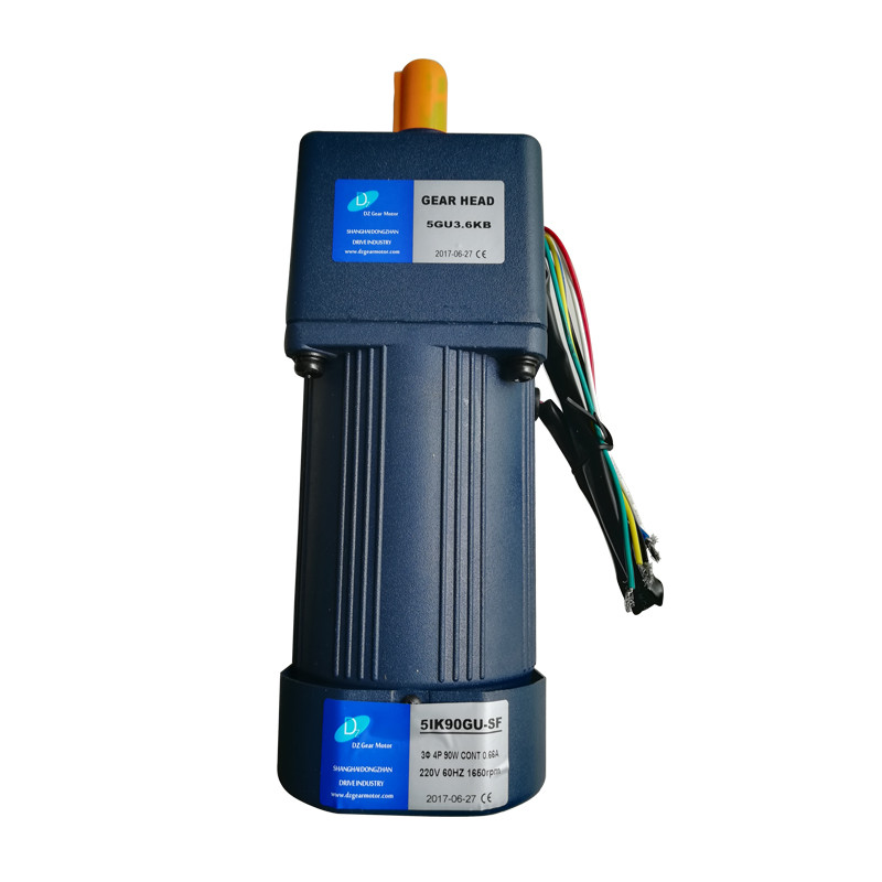 Single Phase 220VAC 90w Speed Control Gear Motor