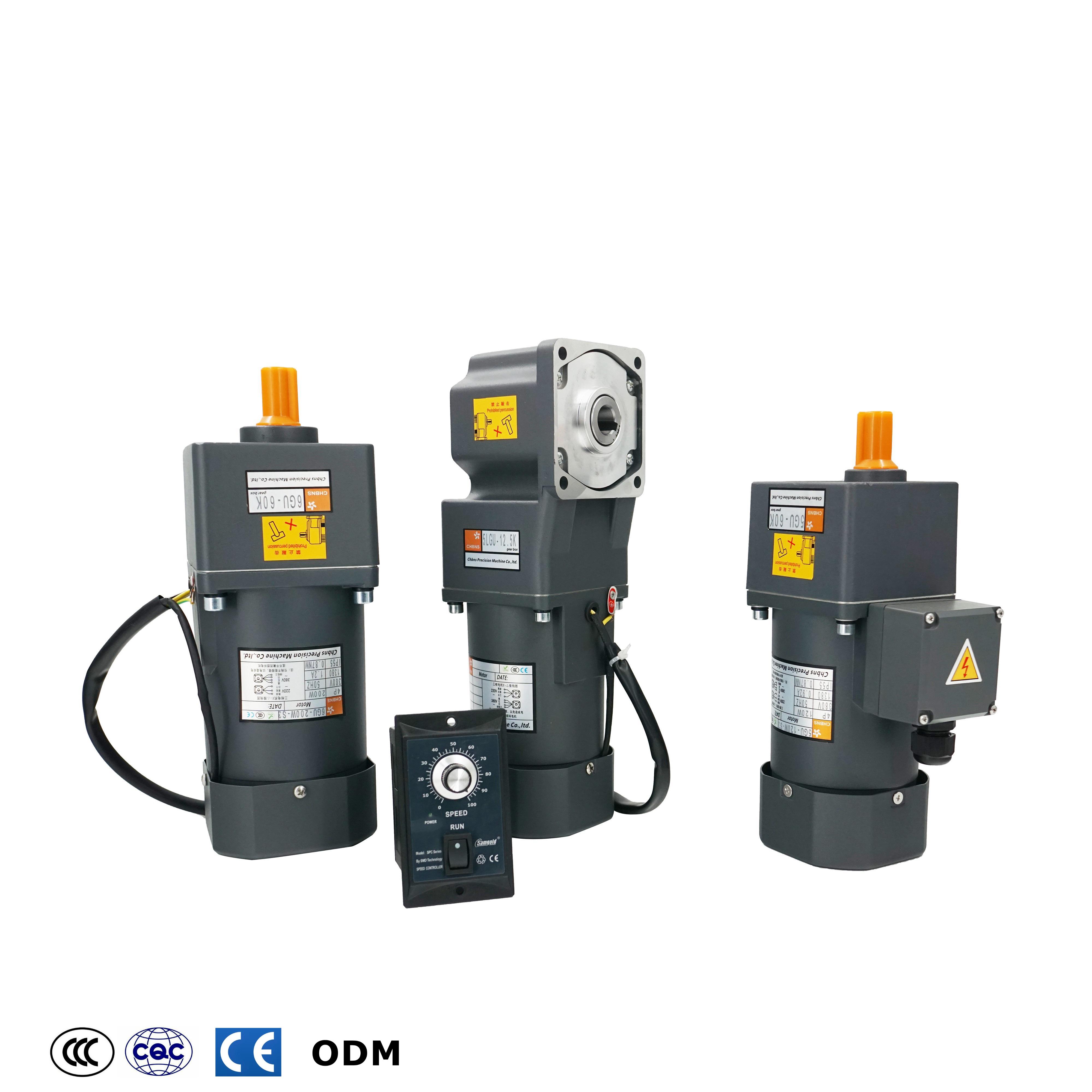 60W--200W Speed Reducer Spiral Bevel Right Angle Hollow Shaft 110V/220V AC Gear Motor With Speed Controller