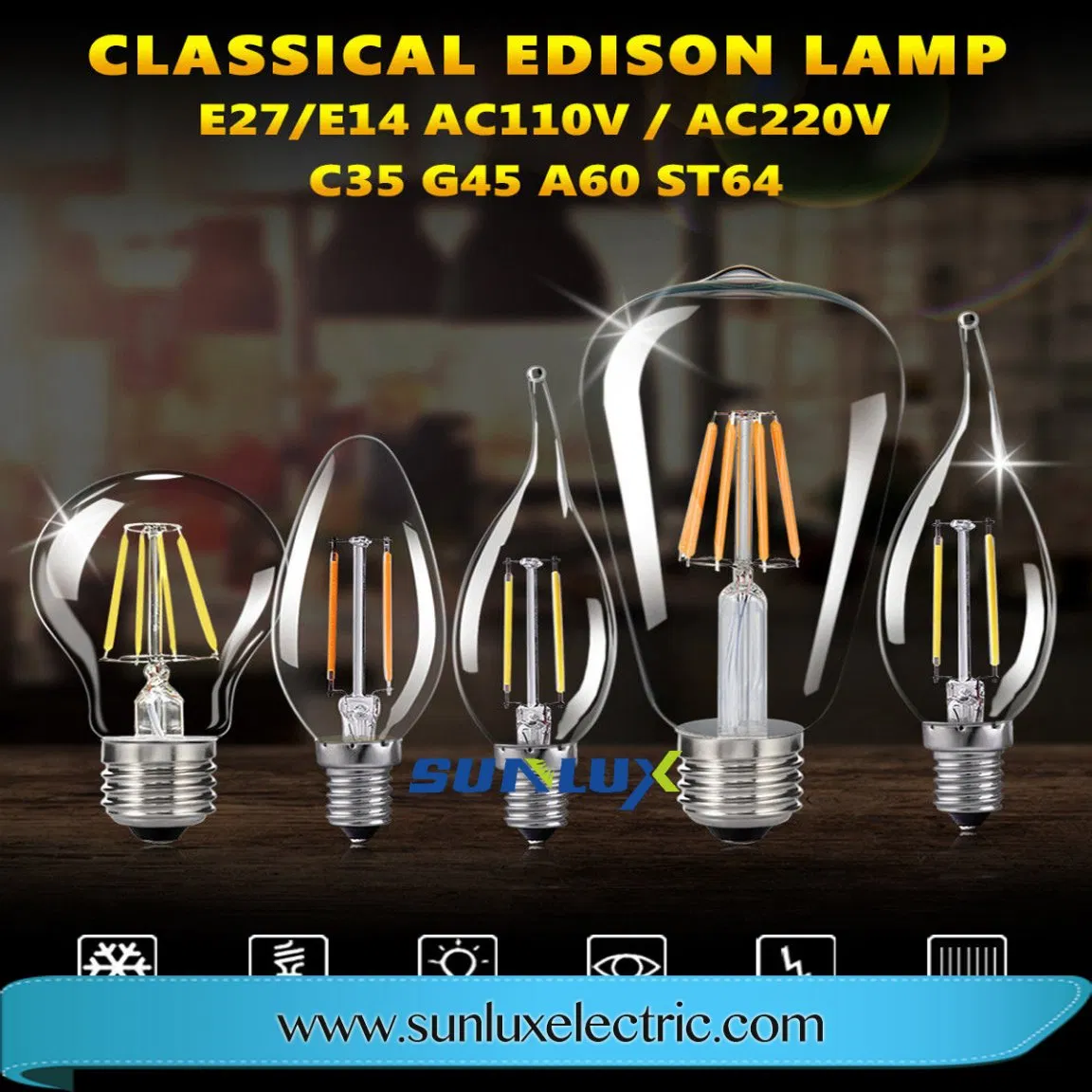 Vintage Bright Filament Lamp Light Bulb LED Edison Bulb Filament