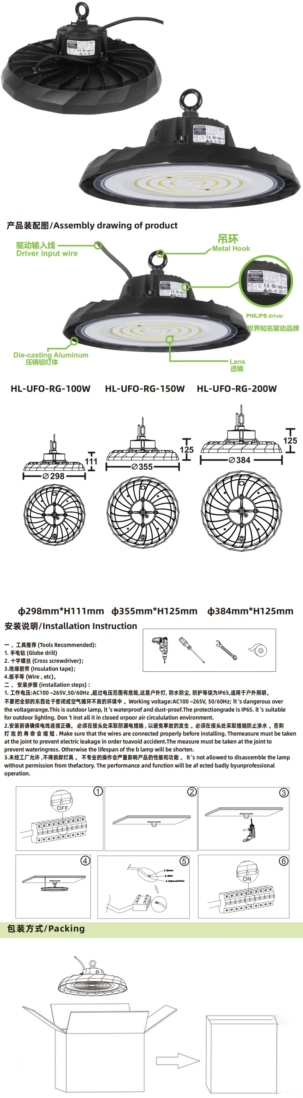 UFO LED High Bay Light Features