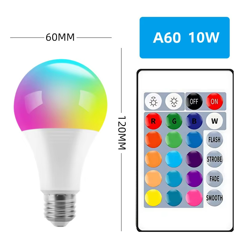 Remote Control Dimmable RGB Color Changing RGB LED Bulb Light