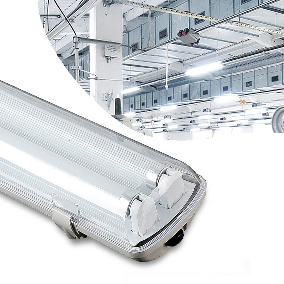 4FT Double 18W Waterproof IP65 Tri-Proof Lighting Fixture