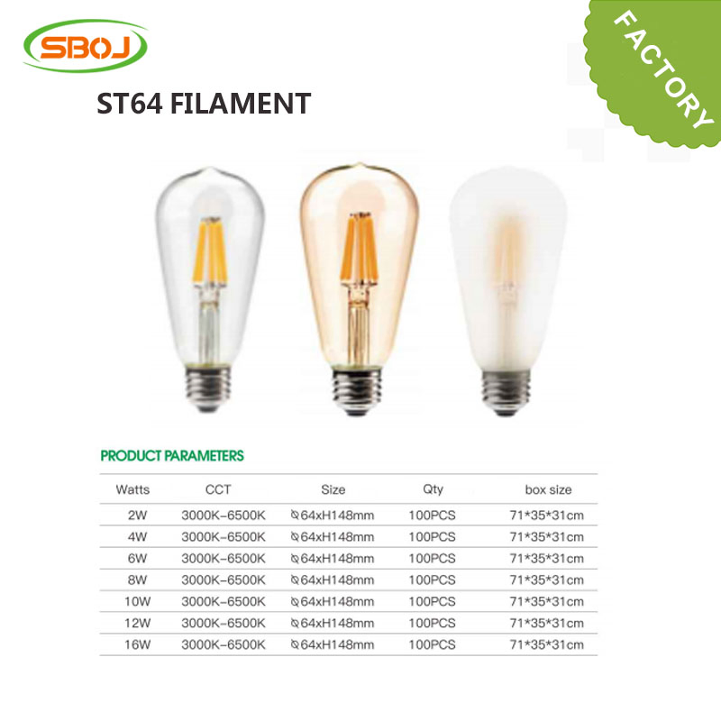 Vintage Edison St64 LED Filament Bulbs for Home Decor