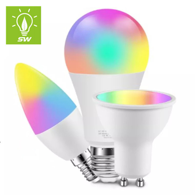 Remote Control WiFi Bluetooth LED E14 E27 B22 3W 5W 10W Color Changing Colorful RGB LED Smart Bulb LED Lightview