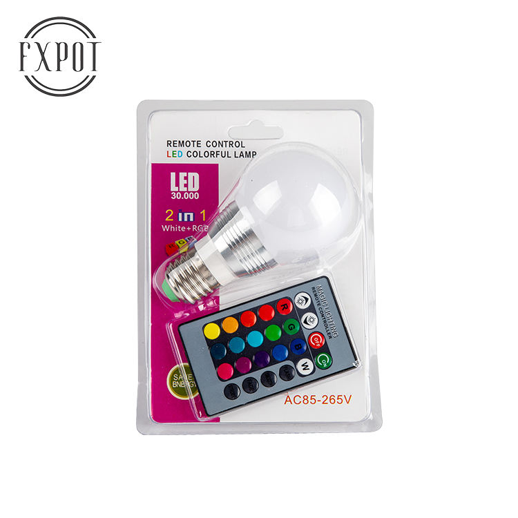 Fxpot Smart LED Light Coloured Support Smart Dimmable Light Home RGB Multi Colour LED Changing Remote Switch Light Bulb