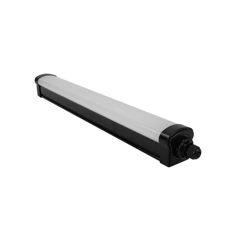 Industrial Durable LED Linear Lighting Fixture Black Iron Base+White PC Diffuser IP65/3CCT/PF>0.9