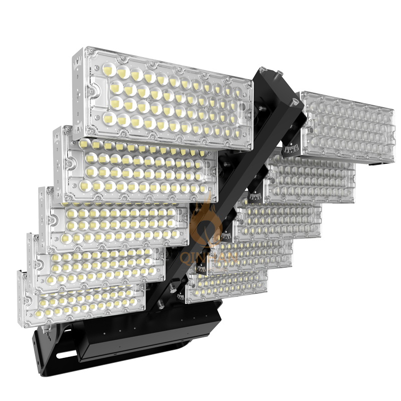 Waterproof Rotatable 160lm/W 1000W LED High Mast Flood Light Fixture for Outdoor Square Football Tennis Baseball Softball Sport Court Lighting