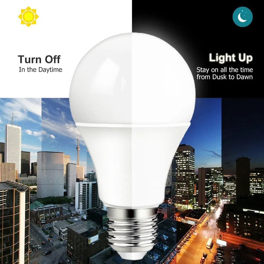LED Smart Lighting Lamp 10W E27 E26 B22 Light Sensor LED Light Bulb Night on Day off Intelligent Bulb Lamp with CE RoHS Approval