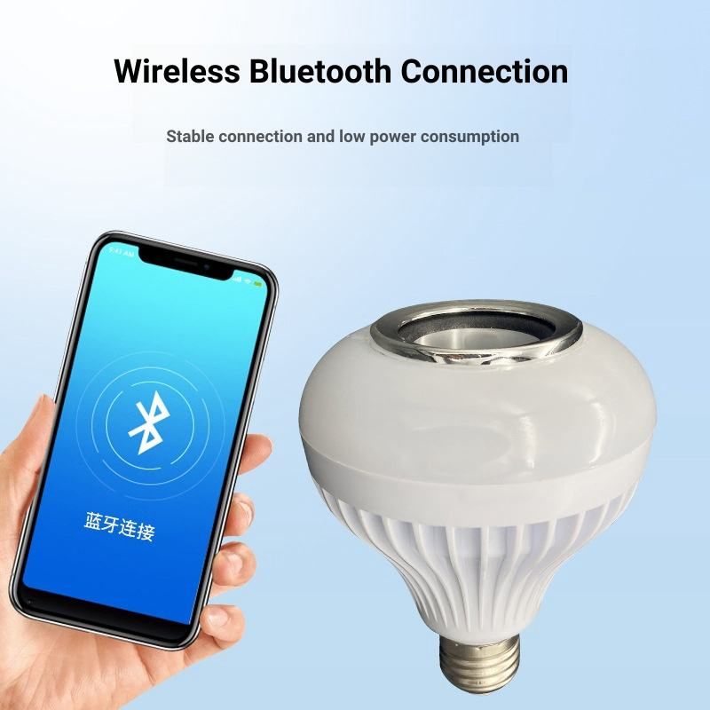 RGB Music LED Bulb with Wireless Remote Control &amp; Speaker Colorful Stage Smart Home Light