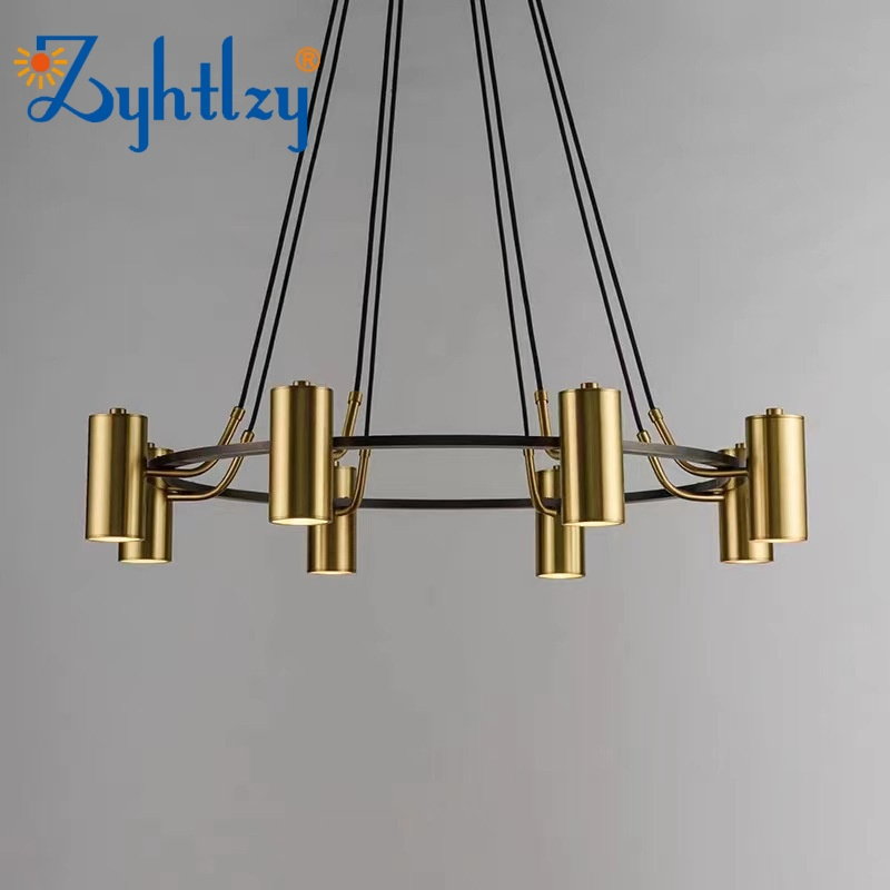 Vintage Style Brass Round LED Chandeliers Living Room Decorative Modern Home Decoration Lighting (ZY-T007)