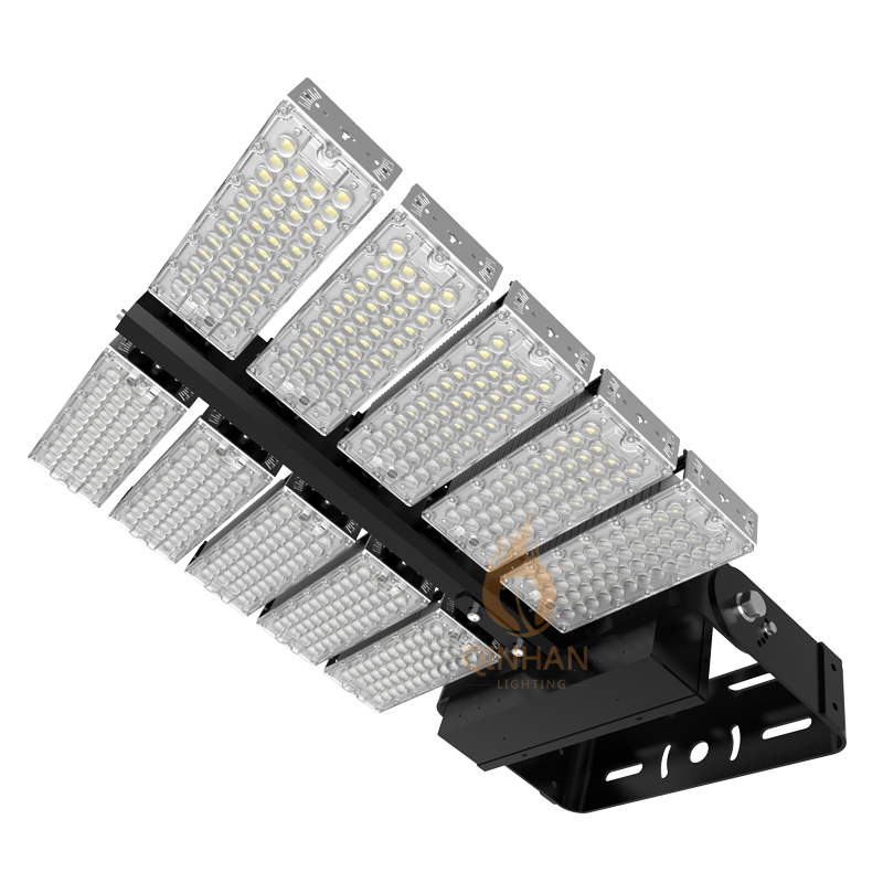 Waterproof Rotatable 160lm/W 1000W LED High Mast Flood Light Fixture for Outdoor Square Football Tennis Baseball Softball Sport Court Lighting