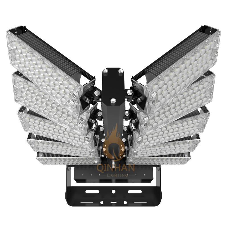 Waterproof Rotatable 160lm/W 1000W LED High Mast Flood Light Fixture for Outdoor Square Football Tennis Baseball Softball Sport Court Lighting