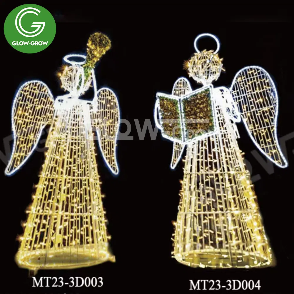 IP65 LED Christmas String Rope 3D Angel Motif Light for Park Garden Mall Decoration