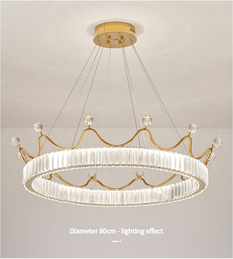 Luxury Gold Modern Crystal Big Chandelier LED Lighting for Bed Room Kitchen Hotel Indoor Decorative Pendant Lamp (ZY-QS-0058)