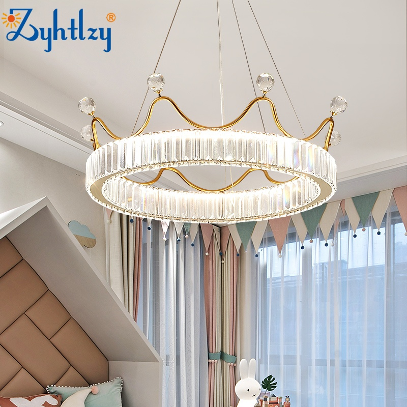 Luxury Gold Modern Crystal Big Chandelier LED Lighting for Bed Room Kitchen Hotel Indoor Decorative Pendant Lamp (ZY-QS-0058)
