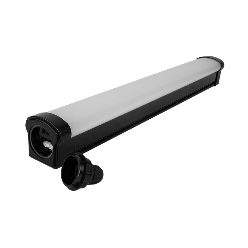 Industrial Durable LED Linear Lighting Fixture Black Iron Base+White PC Diffuser IP65/3CCT/PF>0.9