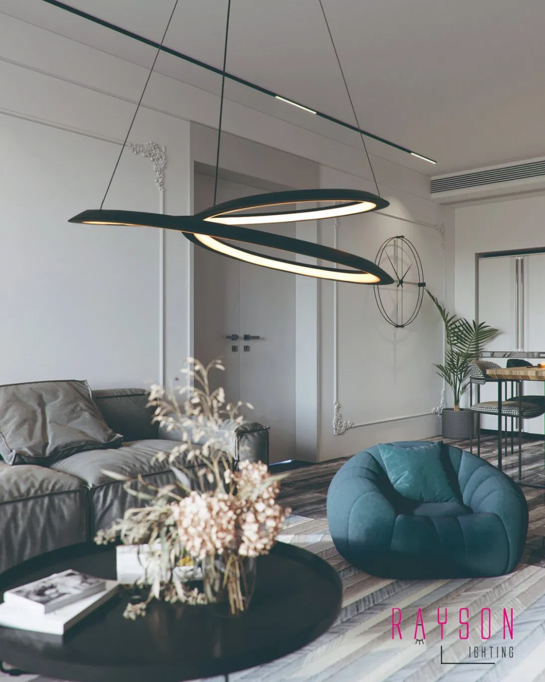 Decorative Pendant Lamp Indoor CCT LED Creative Chandelier Living Room Lighting (5109)