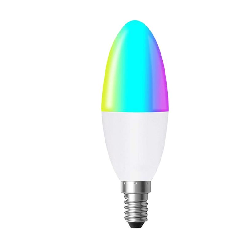 5W Tuya WiFi Smart Candle Bulb E14 with Smart Life APP Voice Remote RGB LED Lamp Bulb Dimmable Works with Alexa Google Home