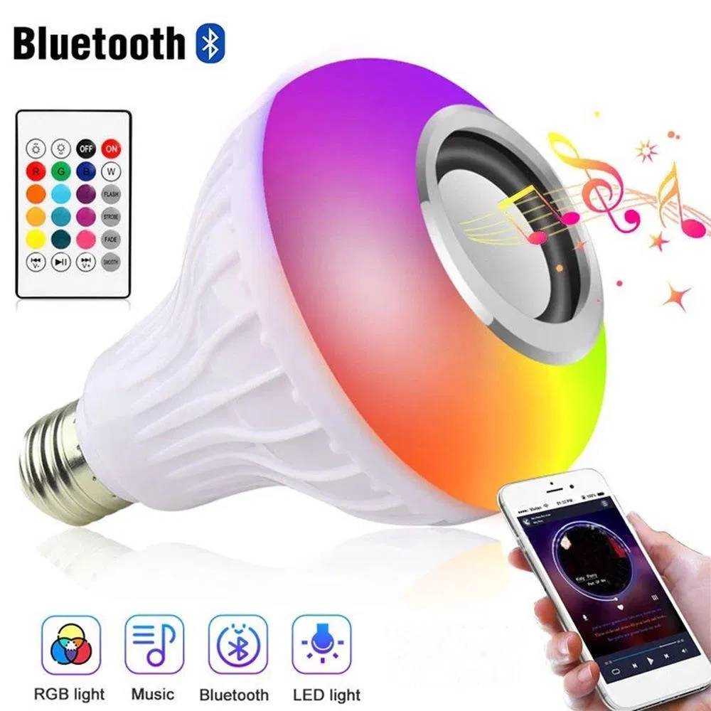 RGB Music LED Bulb with Wireless Remote Control &amp; Speaker Colorful Stage Smart Home Light