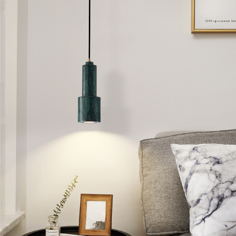 Modern Chandelier Pendant Lamp Iron Marble Lobby Hotel Decorative LED Pendant Lighting