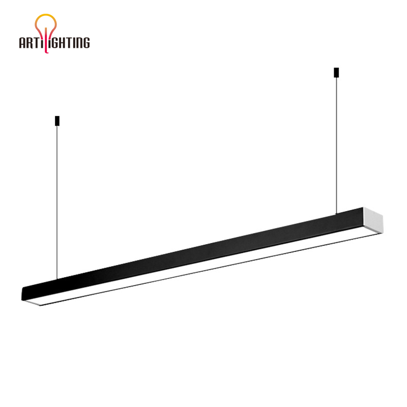 Factory Anti-Glare Batten Tube Aluminum Fixtures Ceiling Mounted Pendant up Down Office Linear Lamp LED Light for Motif Hotel School Luminaires Warranty 5 Years