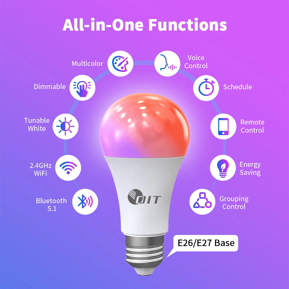 Smart LED Bulb with Mobile Control and Infinite Color Options