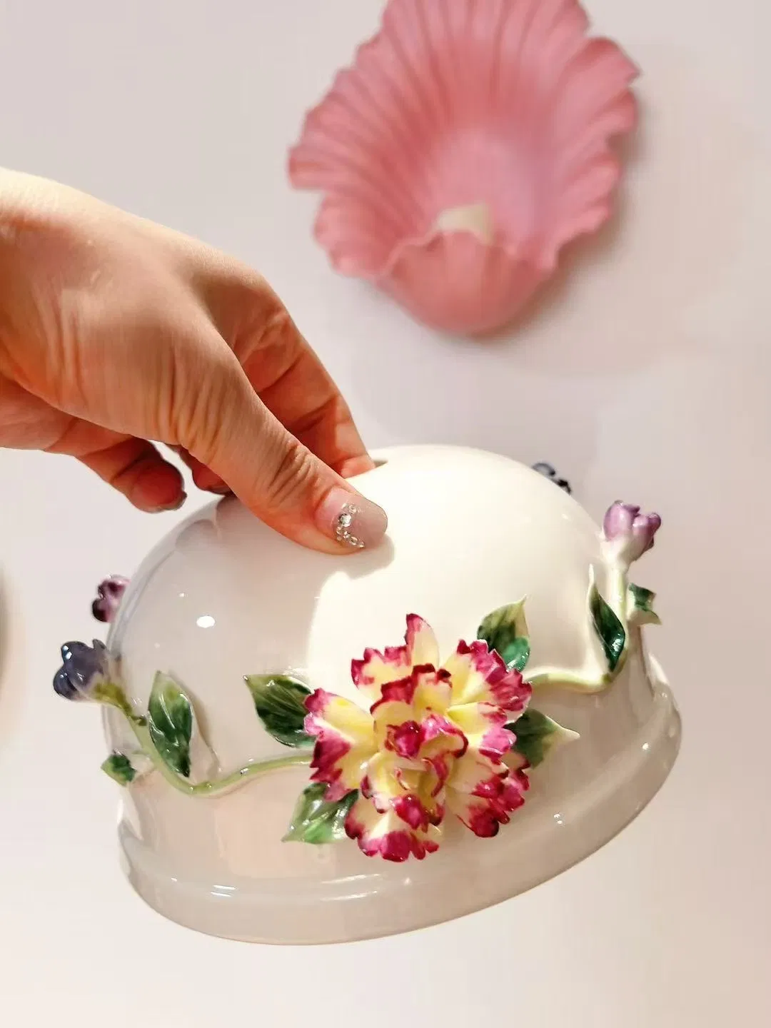 Zy Custom Three-Dimensional Ceramics LED Pendant Light for Hotel Restaurant Bar Home