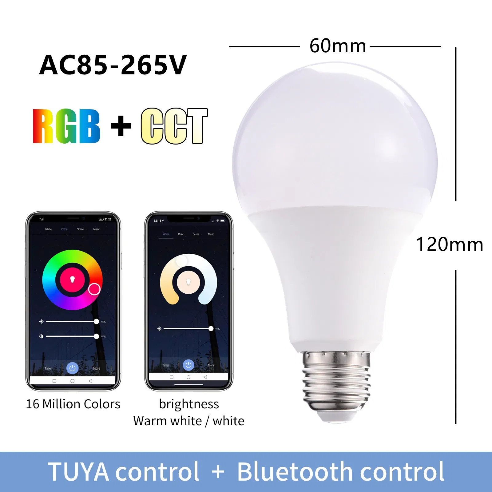 New Smart Light 9W 10we27 E26 Lamp RGB Light Dimmable Alexa Bombilla Foco Inteligente WiFi LED Smart Bulb