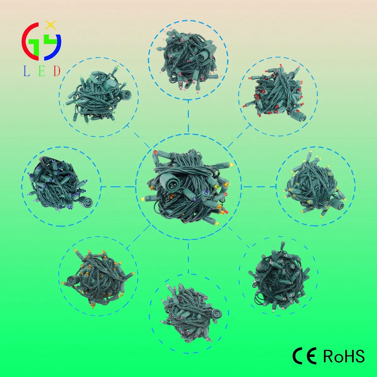 Balled Shape LED 5mm String Light with Coaxial Plugs for Holiday Lighting