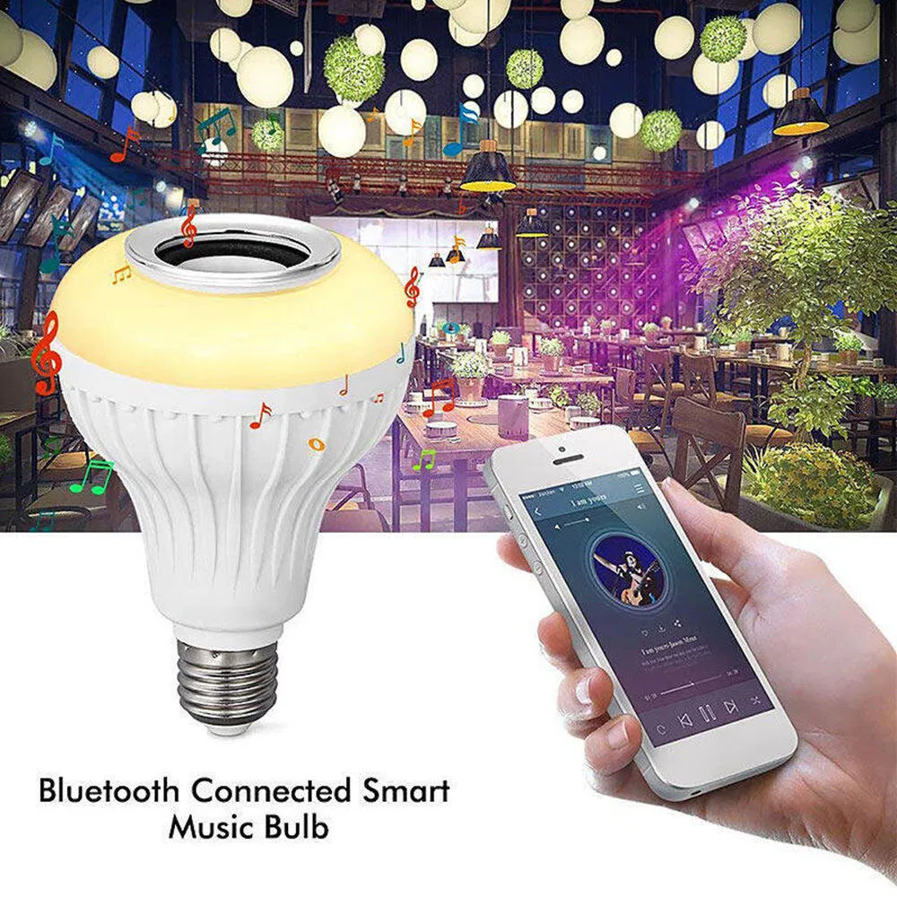 RGB Music LED Bulb with Wireless Remote Control &amp; Speaker Colorful Stage Smart Home Light