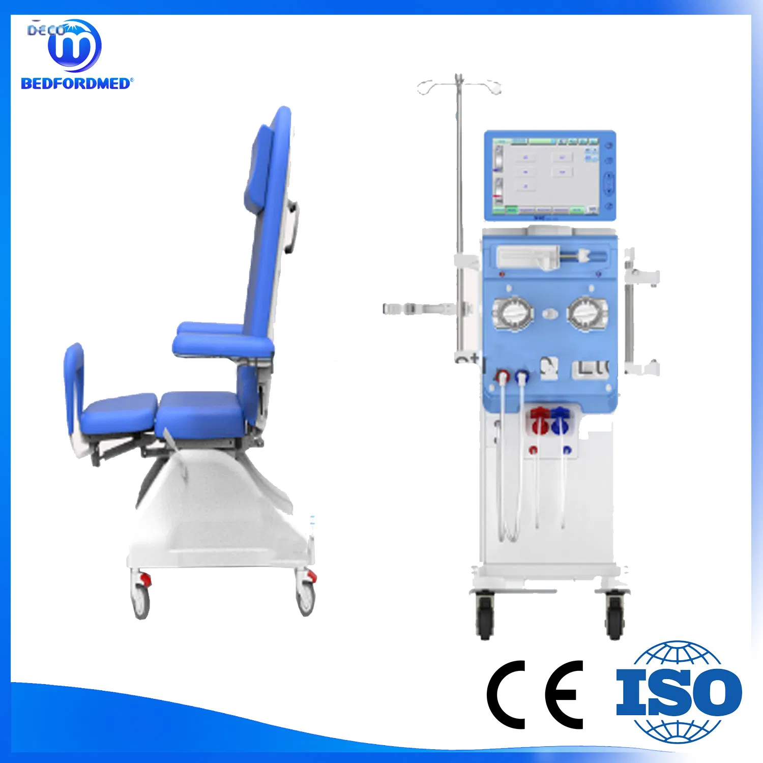 Medical Manual Adjustable Patient Dialysis Chair Medical Hemodialysis Chair Bed with Armrest