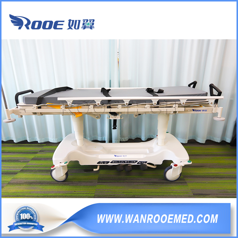 Sell Well Multi-Purpose Medical Manual Hydraulic 560~890mm Adjustable Patient Stretcher Transport Transfer Bed