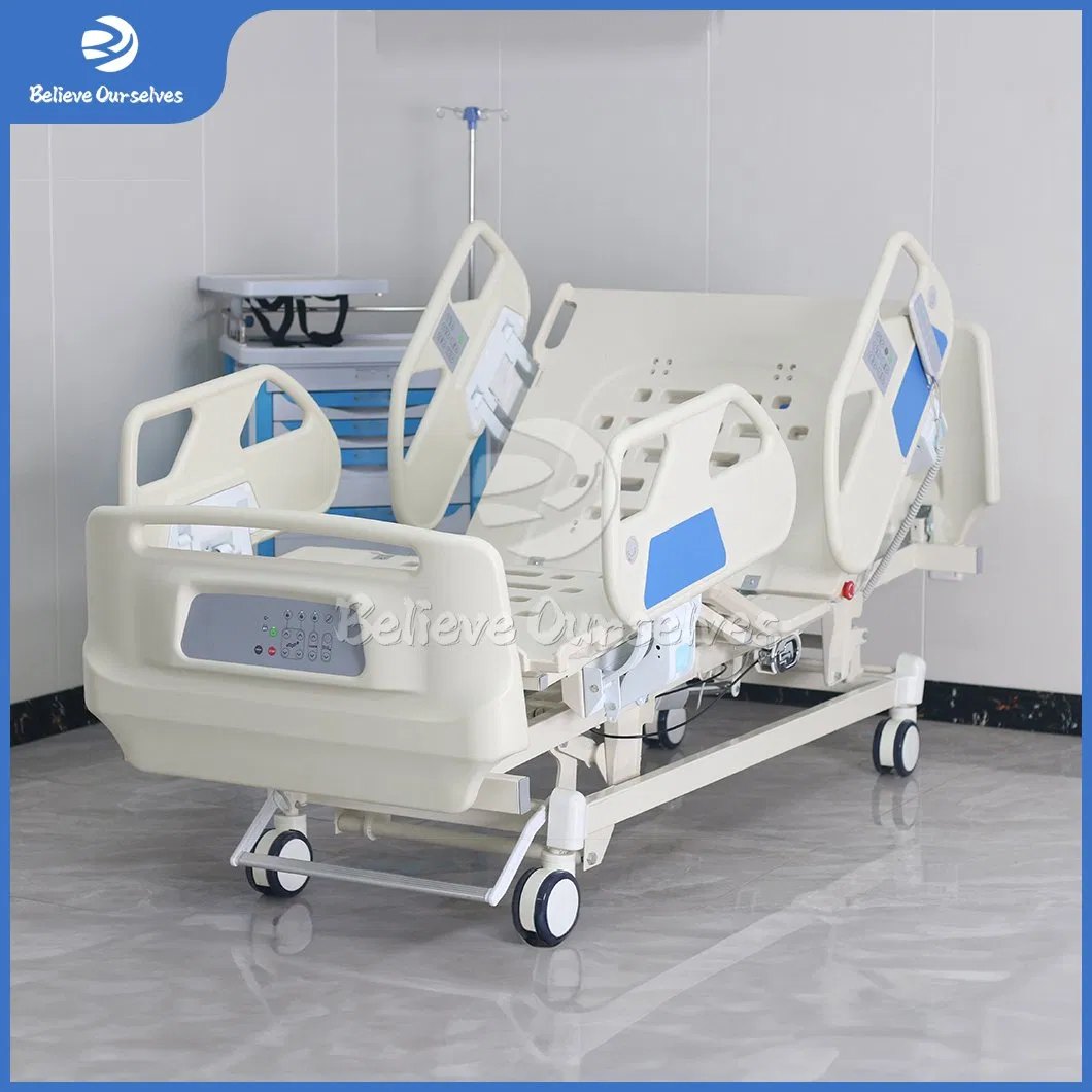 Huaren Adjustable Medical Furniture Suppliers Hydraulic Patient Bed China Hr-D06 Overall Lifting Function Smart Hospitall Bed
