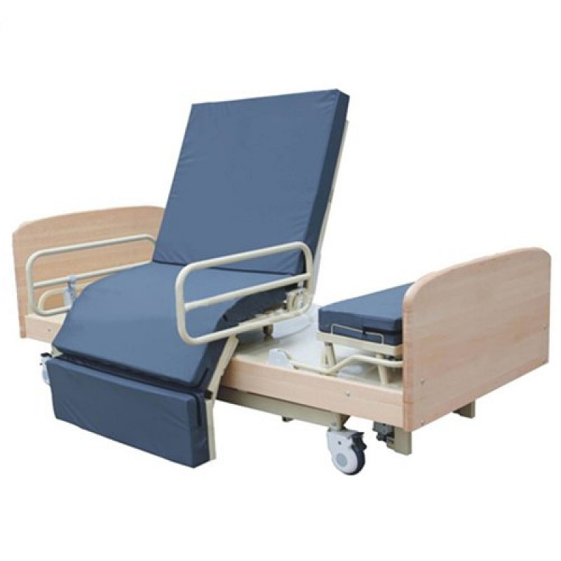 Home Care Medical Furniture Wood Wheel Manual Folding Bariatric Bed Nursing Electric Rotating Bed for Medical Bed+Rotate